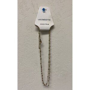 LIZ CLAIBORNE Essentials Gold Tone Triple Chain Necklace